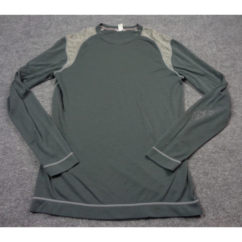 Smartwool Shirt Men L Gray 100% Merino Wool Baselayer Long Sleeve
